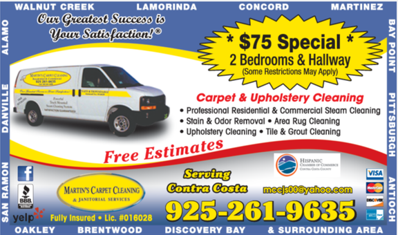 Martin S Carpet Cleaning Janitorial Services 1218 San Benito Dr Pittsburg Ca