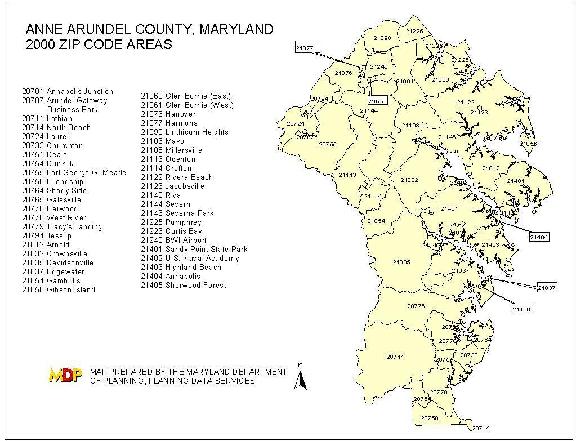 Anne Arundel County Zip Code Map - Maps Catalog Online